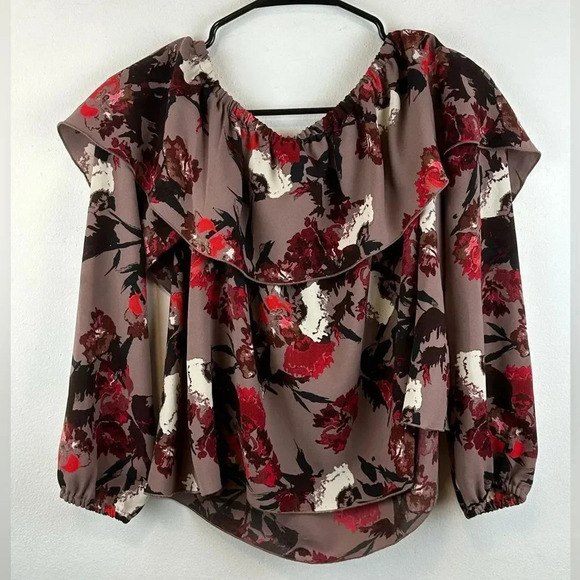 Aritzia Wilfred Morel Floral Off Shoulder Blouse Ss M - Picture 3 of 16